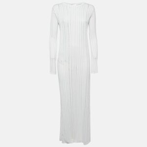 Sopho Handmade White Knit Long Sleeve Maxi Dress S
